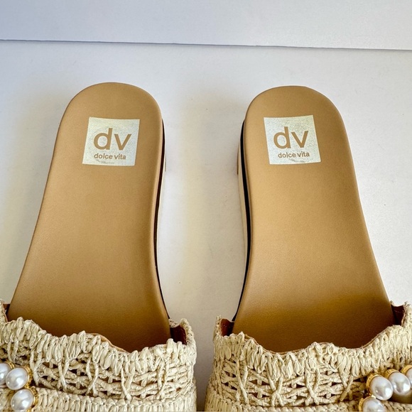 Dolce Vita Caster Sandals Pearl Beachy Coastal Slip On Shoes Platform Womens 8.5 - Picture 5 of 13